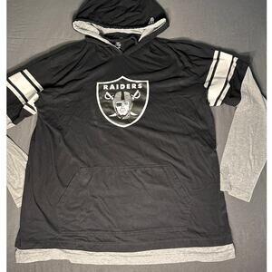 NFL Team Apparel Raiders Hoodie Women 2XL Pullover Long Sleeve